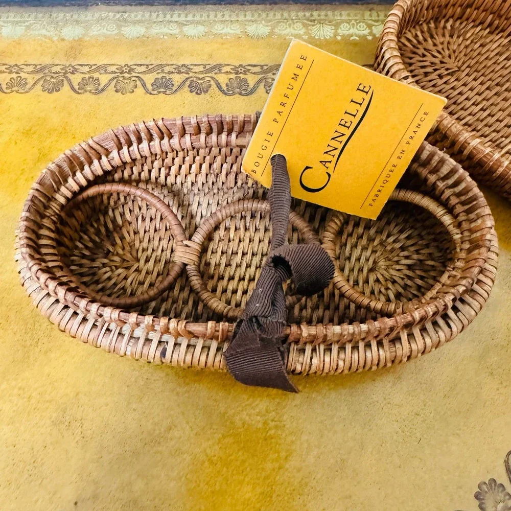 Coil Wicker Boho Baskets Set of 3 Storage Organize Handwoven Hanging Purse